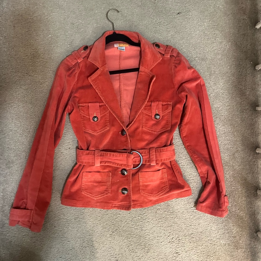 Tulle Orange Belted Blazer Jacket 🍊